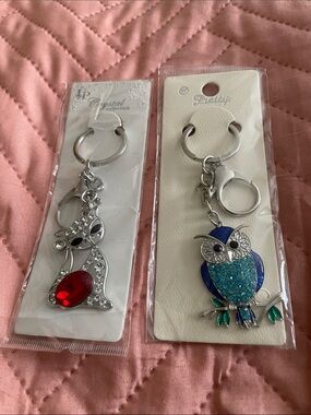 Crystal Collection Cat & Pretty Collection OWL Keychain-Charm NEW